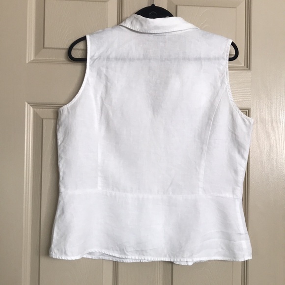 Laura white linen sleeveless top. Size 14 - Picture 6 of 8